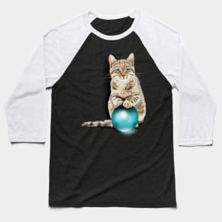 Cat on Glass Ball Baseball T-Shirt